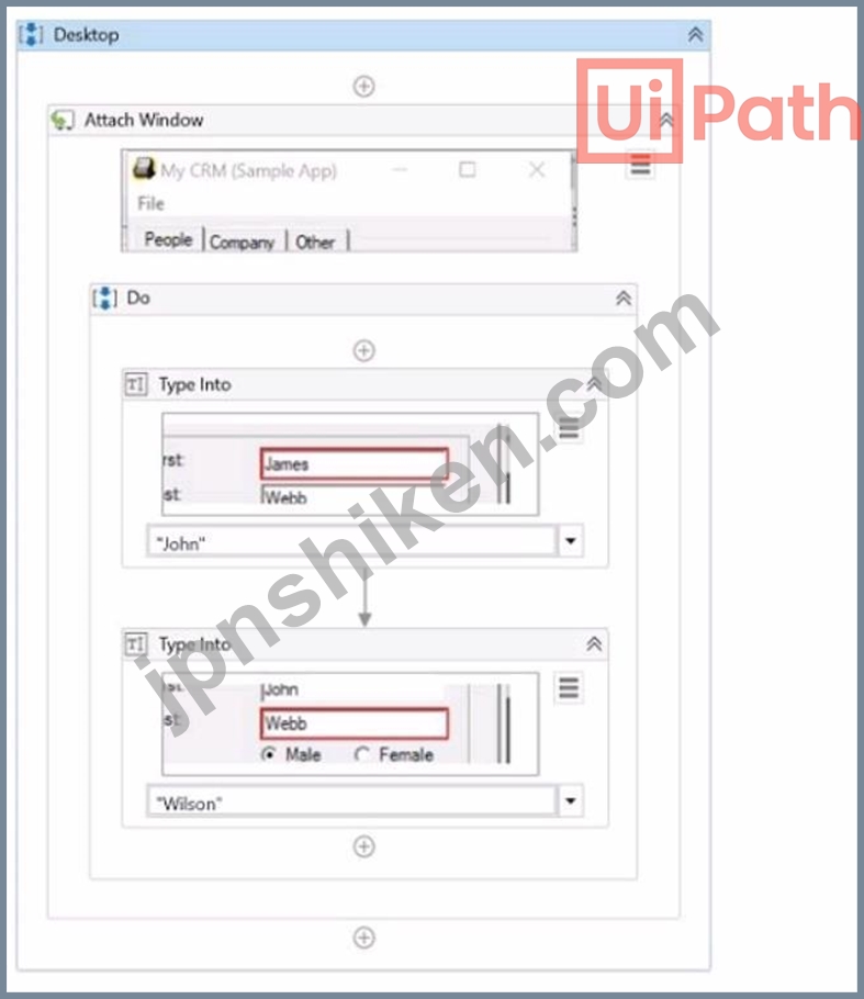 UiPathADAv1JPN受験料質問50：部分セレクターを含むアクティビティを含むシーケンスを表すものは何ですか?
